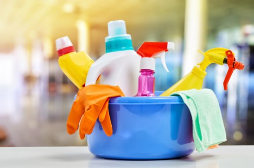 Cleaning a retail premises interior in Finchley with attention to floors and counters