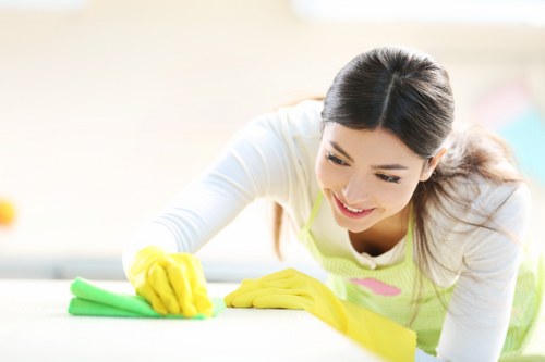 Local carpet cleaning team working in a Finchley business property