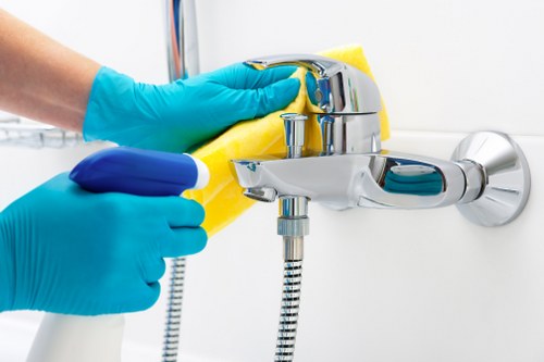 Local window cleaner using equipment for upper-floor Finchley windows